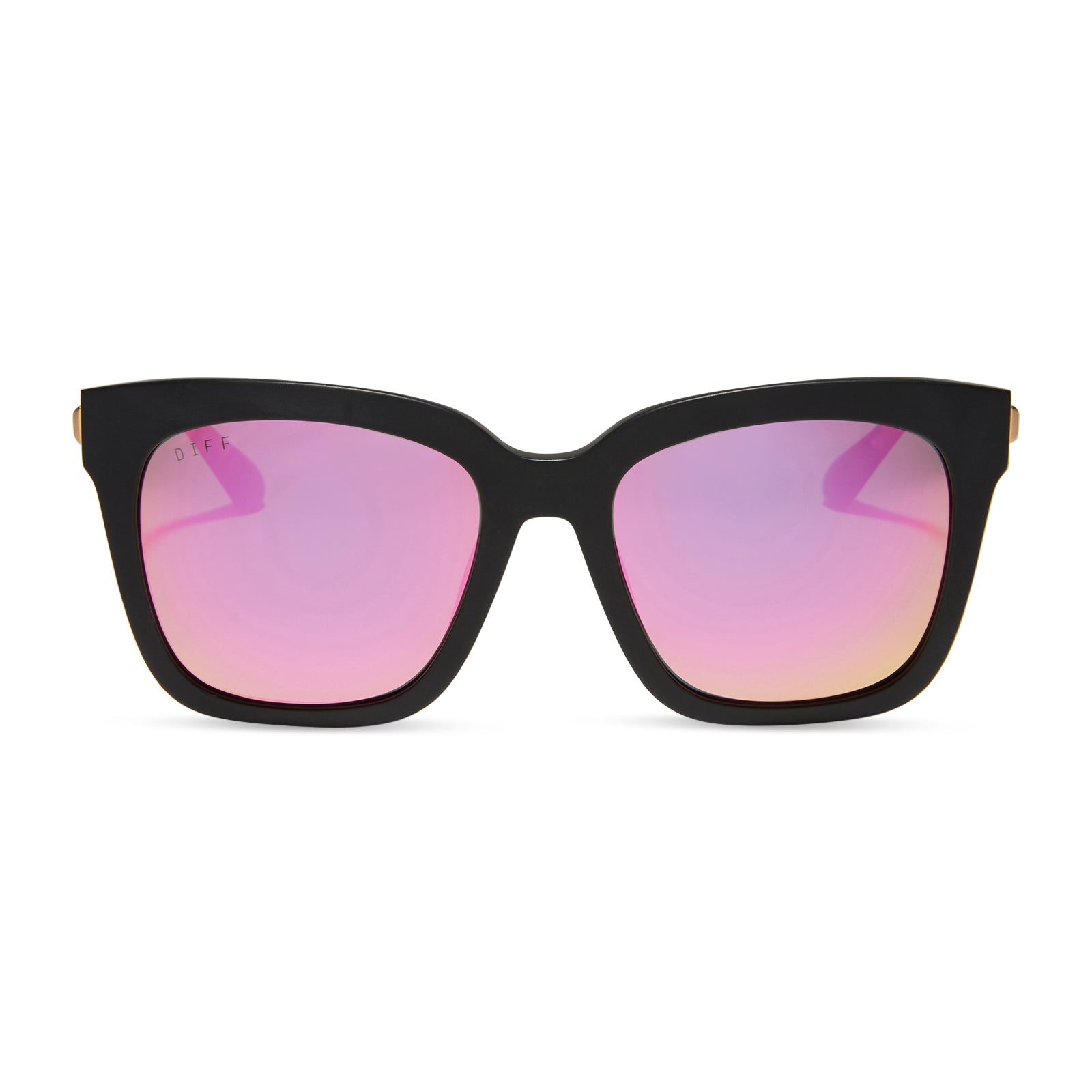 BELLA - MATTE BLACK + PINK MIRROR + POLARIZED SUNGLASSES