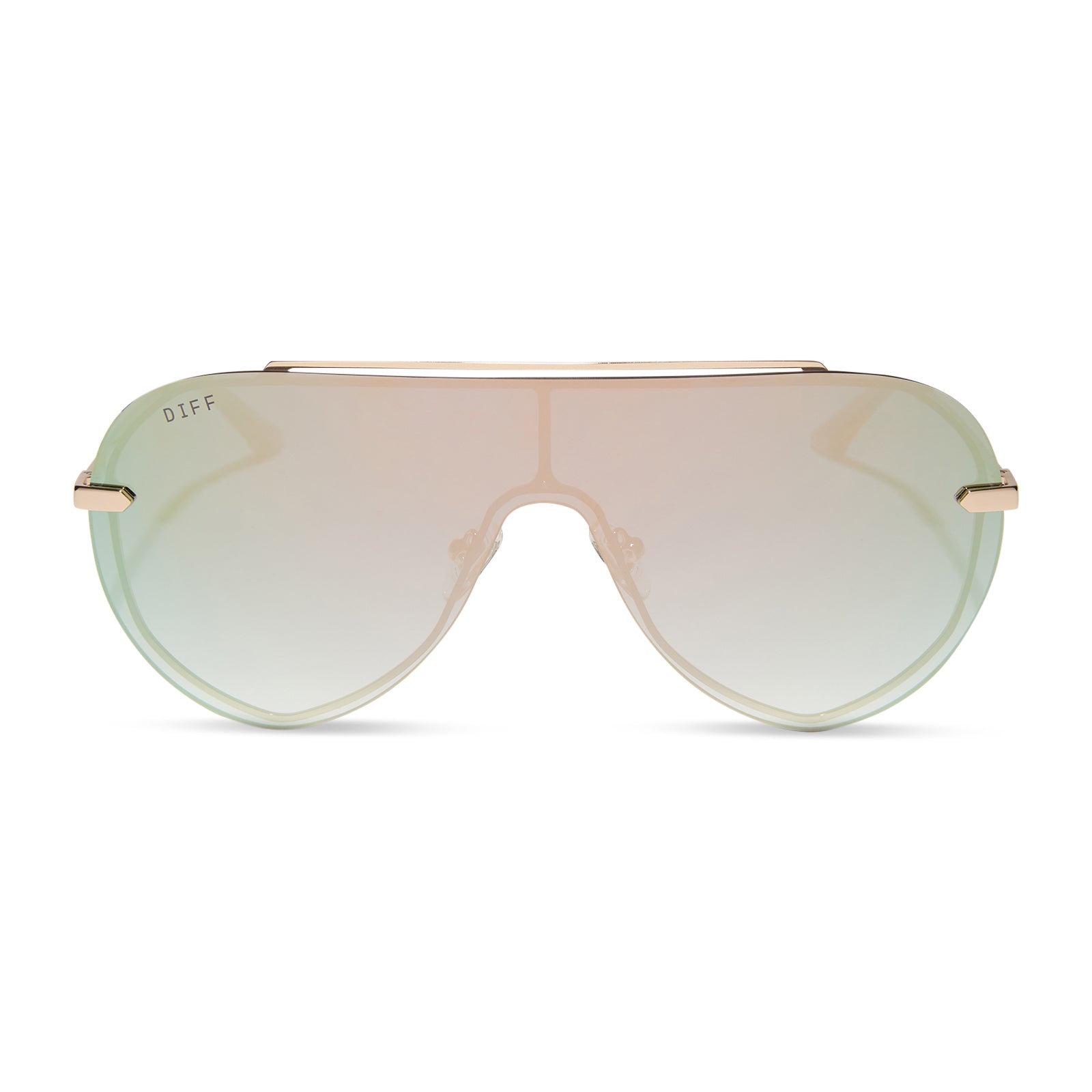 IMANI - GOLD + COOL MATCHA MIRROR SUNGLASSES