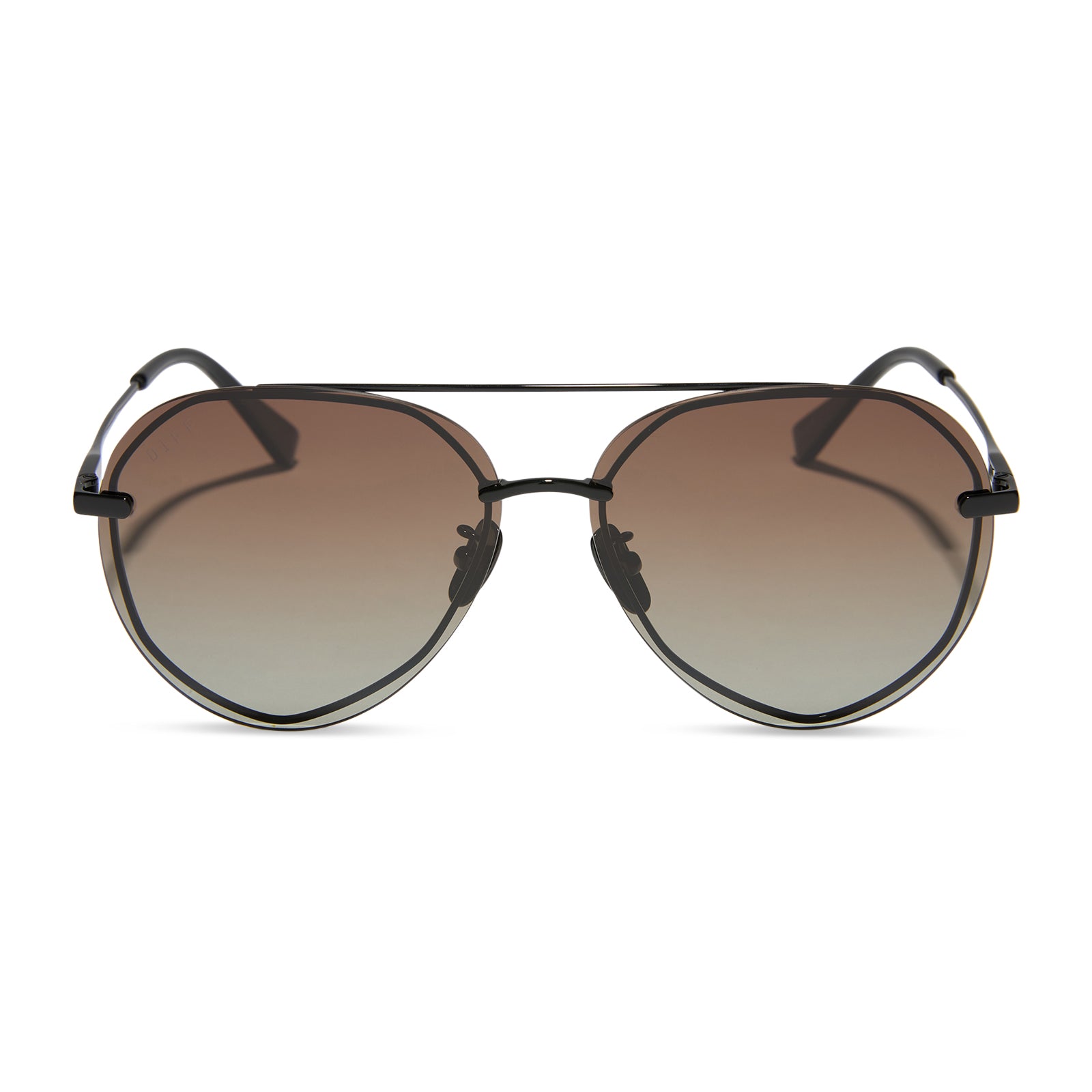 LENOX - BLACK + BLACK TEMPLE TIPS + BROWN GRADIENT + POLARIZED SUNGLASSES