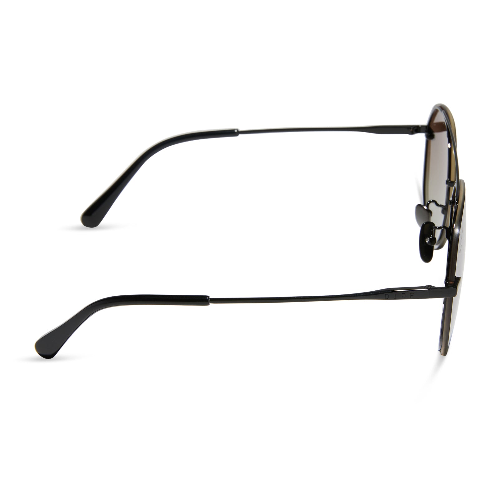 LENOX - BLACK + BLACK TEMPLE TIPS + BROWN GRADIENT + POLARIZED SUNGLASSES