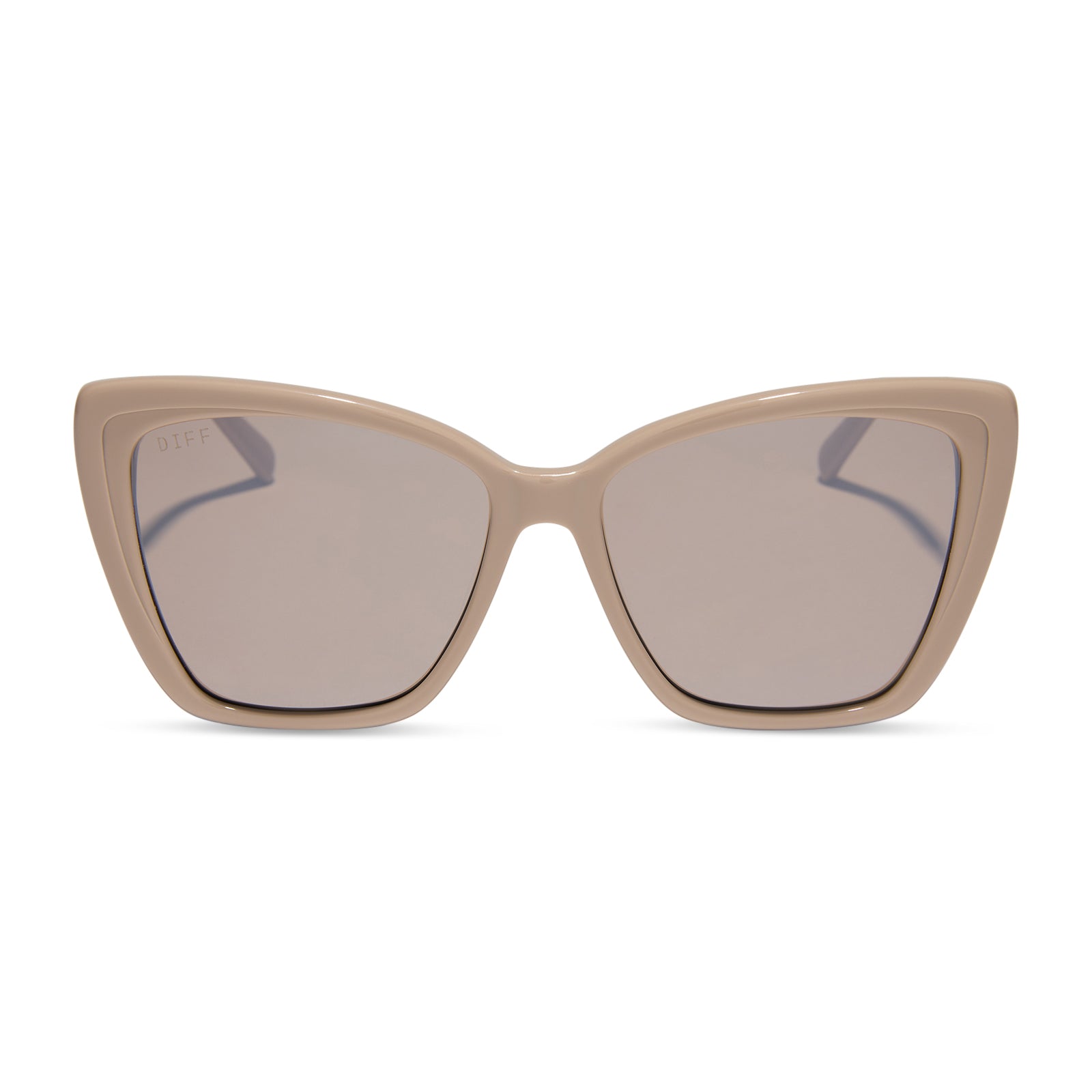 BECKY II - BRUSHED GOLD + ALMOND SILVER FLASH SUNGLASSES