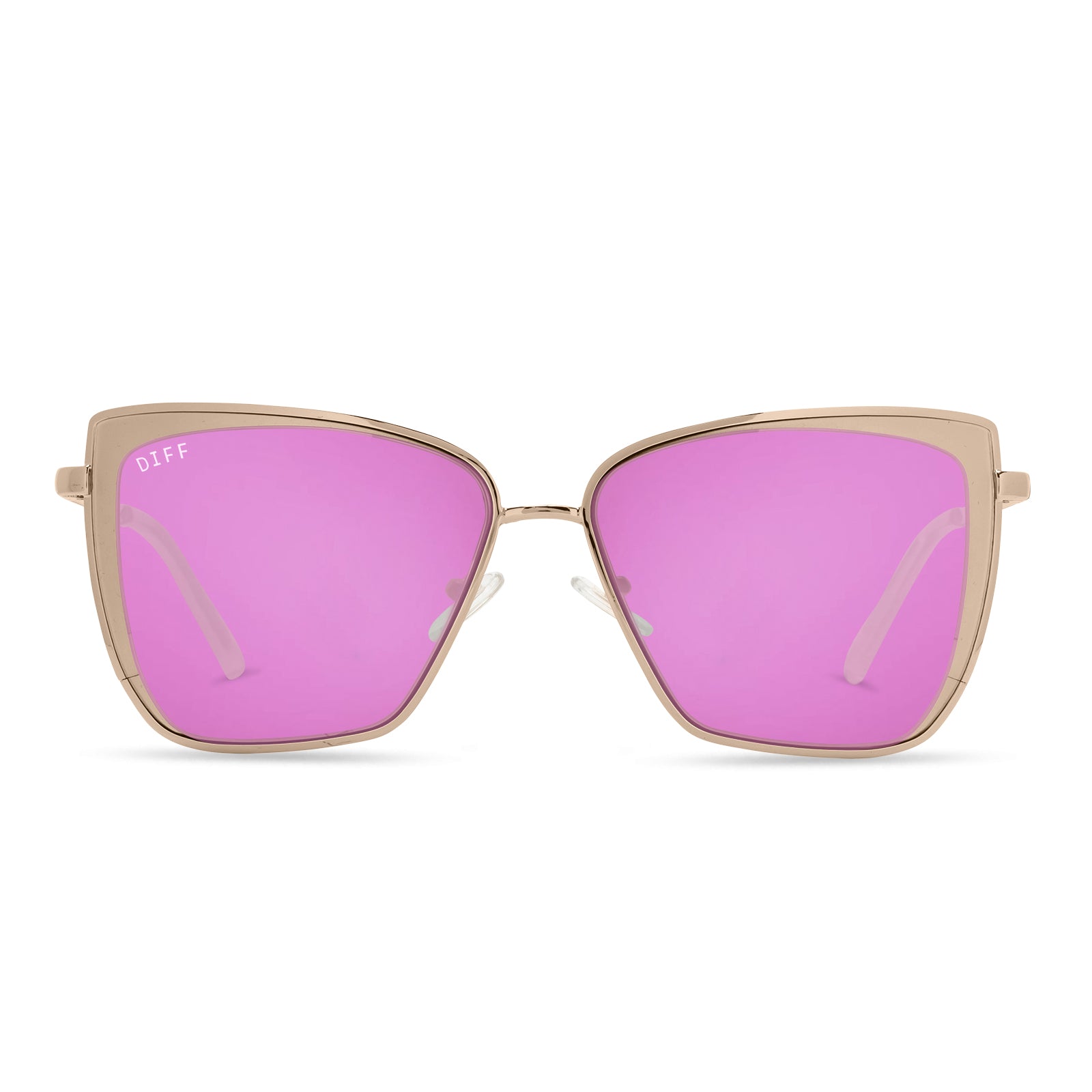 GRACE - ROSE GOLD + PINK MIRROR SUNGLASSES
