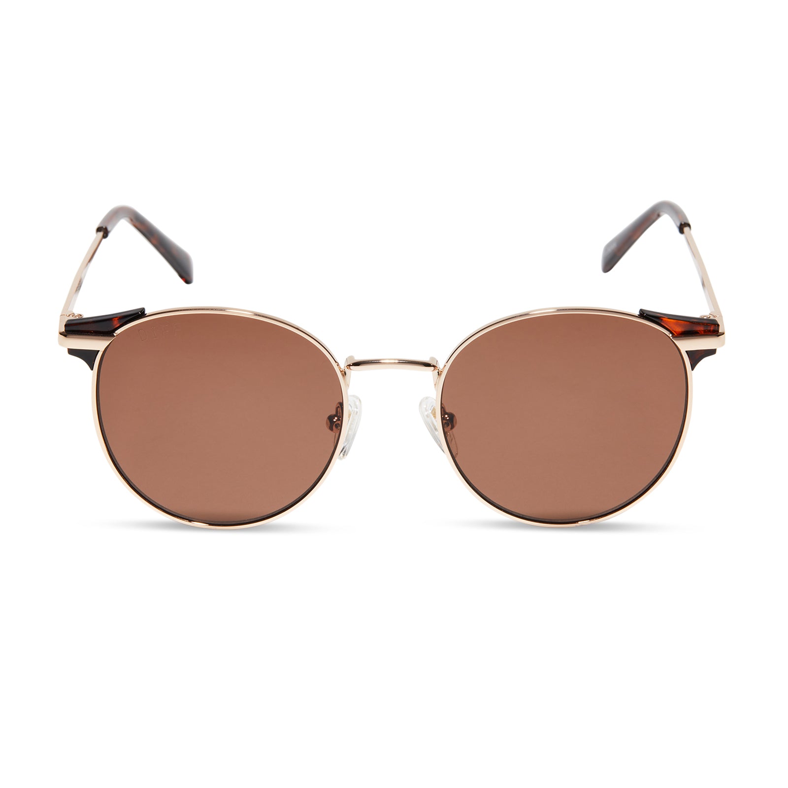 LOGAN - GOLD + BROWN SUNGLASSES