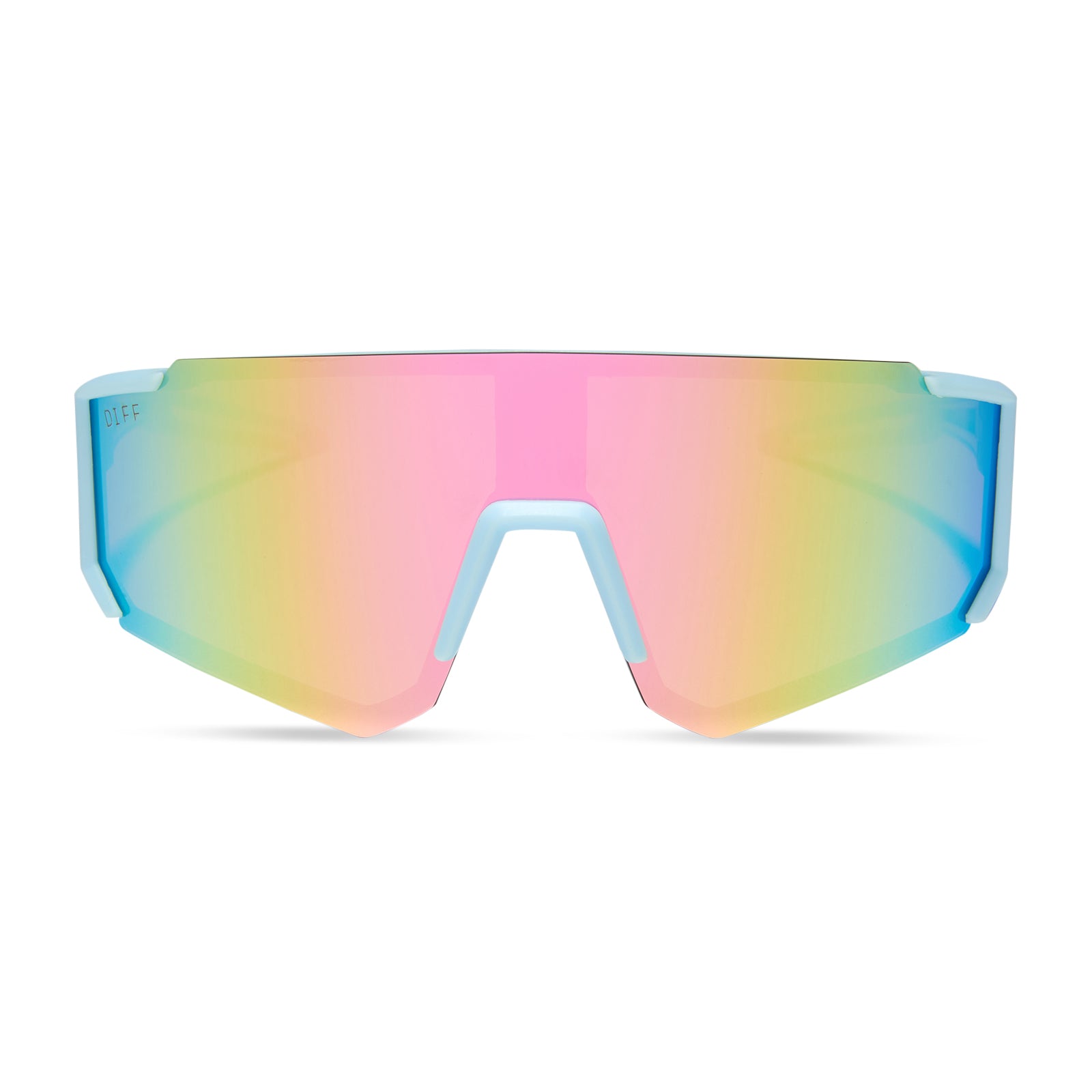 HEAT - MATTE BABY BLUE + SHERBET RAINBOW MIRROR + POLARIZED SUNGLASSES