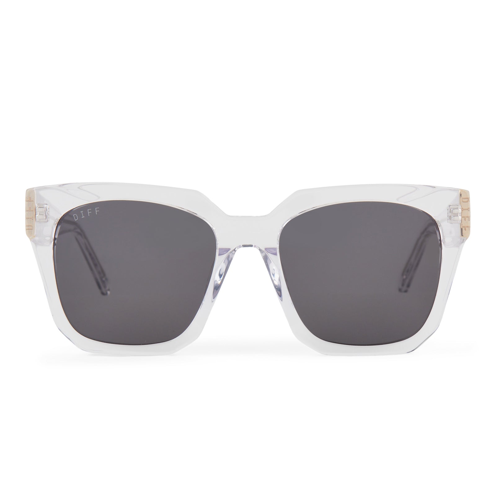 ARIANA - CLEAR CRYSTAL + GREY SUNGLASSES