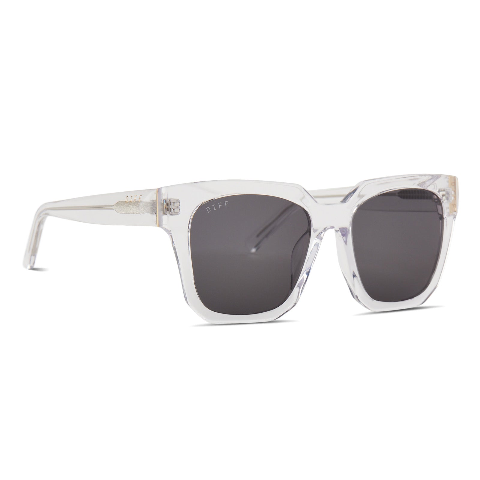 ARIANA - CLEAR CRYSTAL + GREY SUNGLASSES