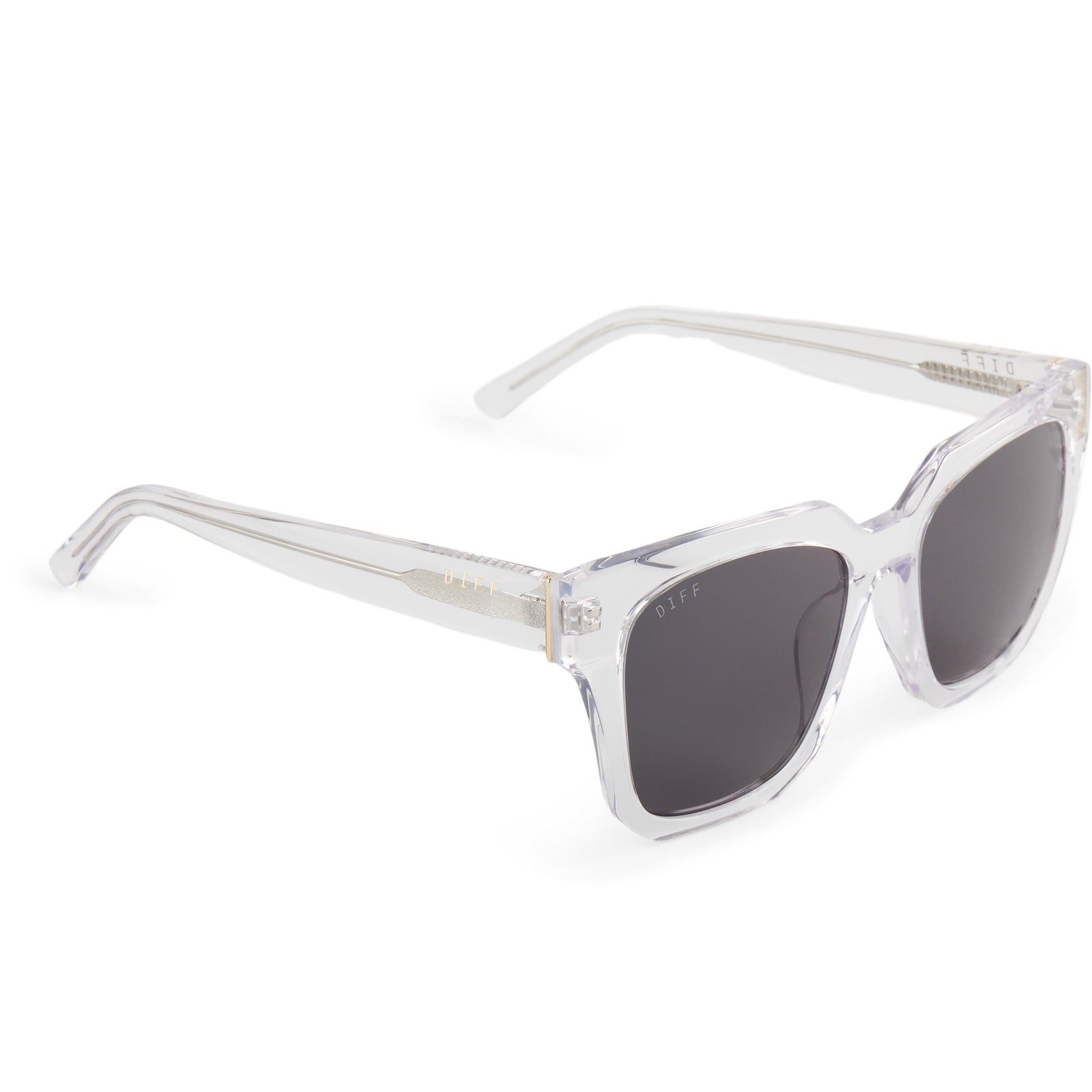 ARIANA - CLEAR CRYSTAL + GREY SUNGLASSES