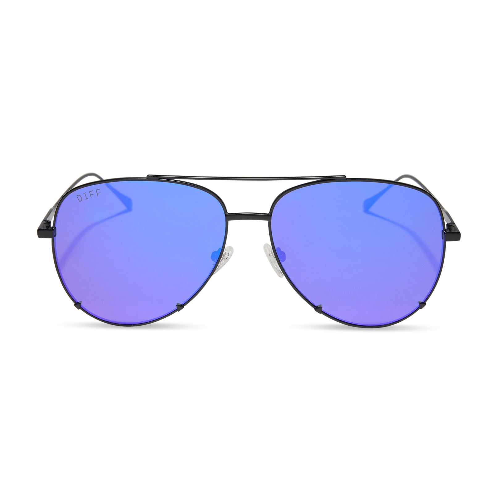 SCARLETT - MATTE BLACK + PURPLE MIRROR SUNGLASSES