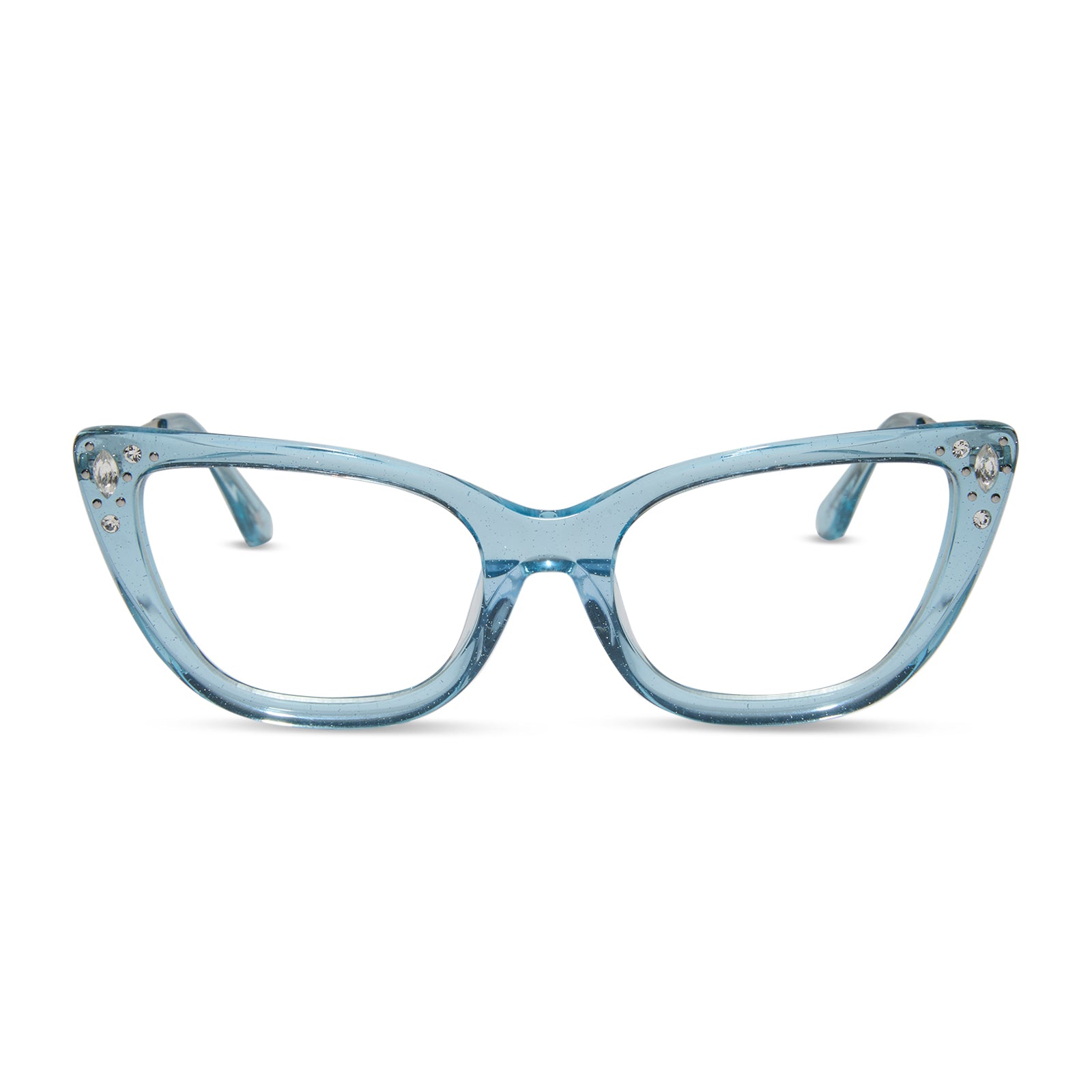 DISNEY PRINCESS - CINDERELLA + BLUE CRYSTAL GLITTER + PRESCRIPTION GLASSES