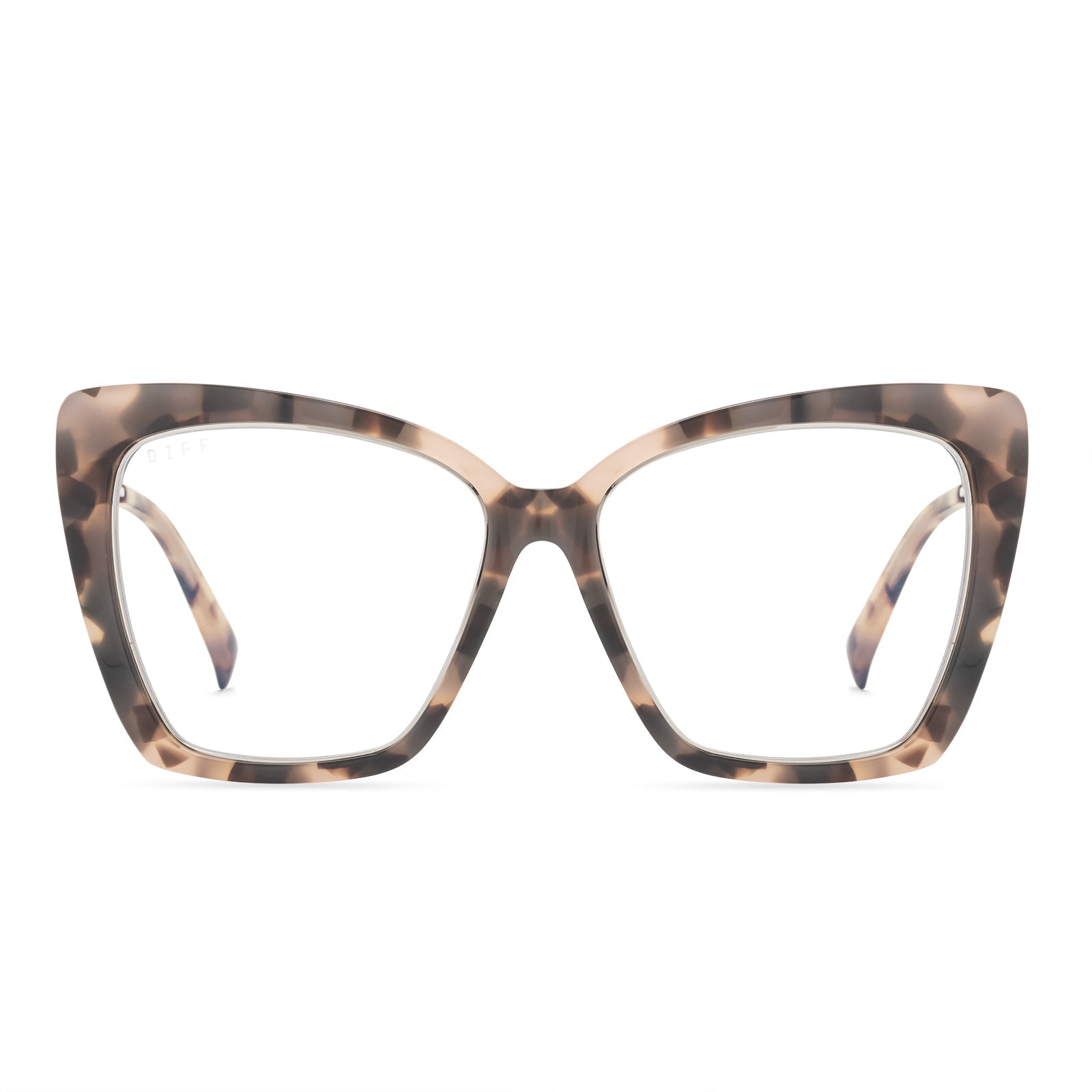 BECKY IV - HIMALAYAN TORTOISE + CLEAR GLASSES