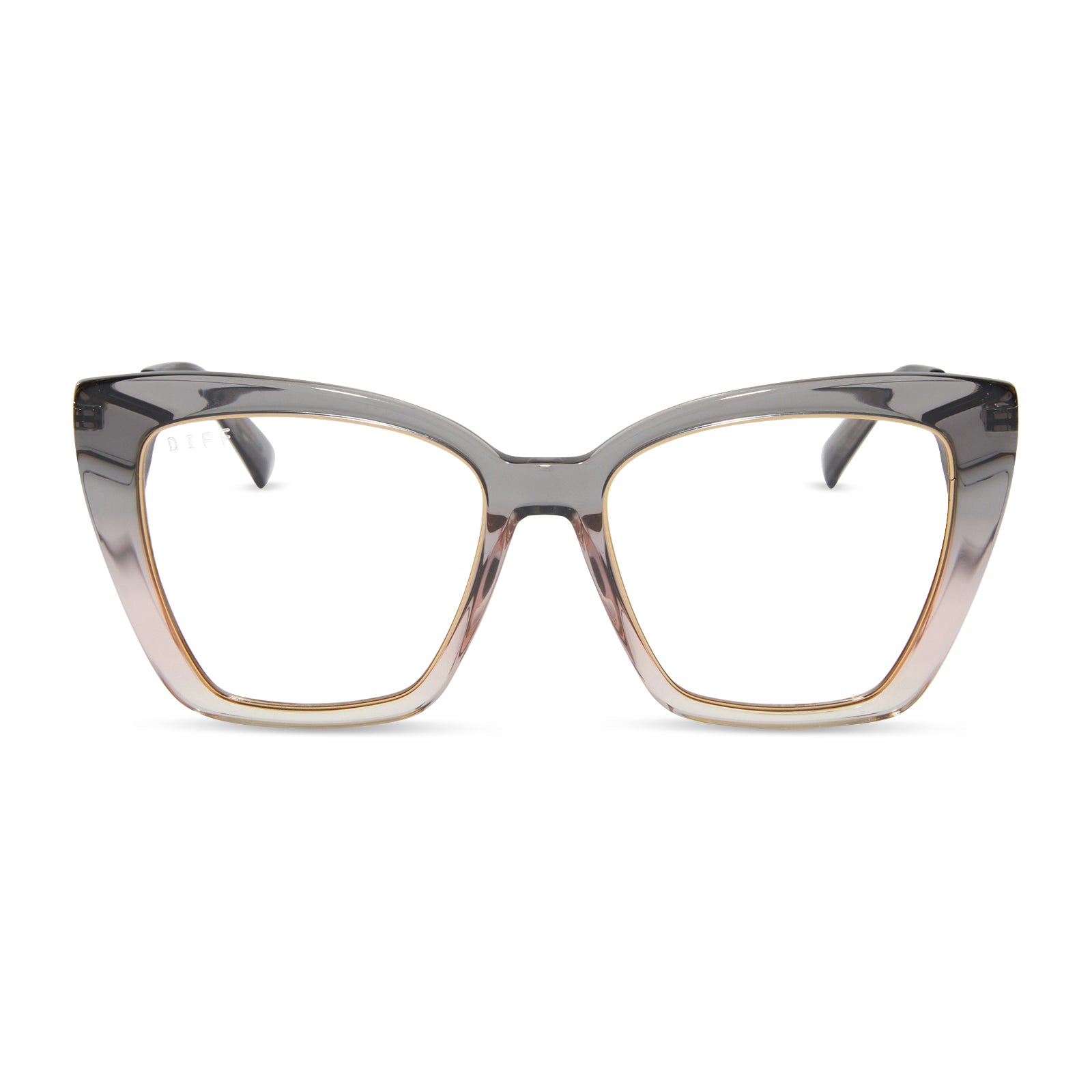 BECKY IV XS - SMOKE ROSE CRYSTAL OMBRE + PRESCRIPTION GLASSES