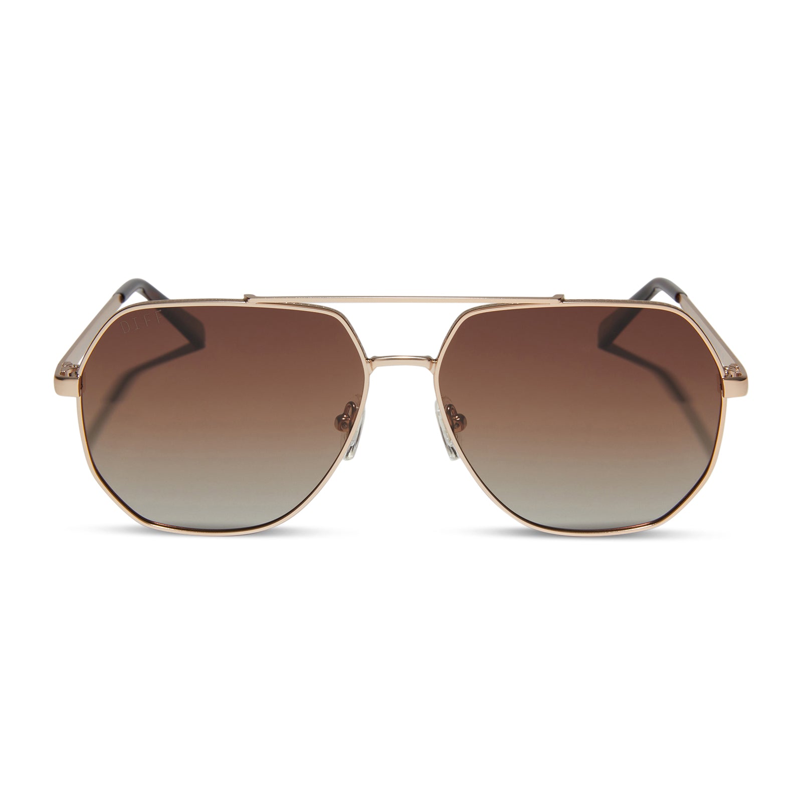 BEVERLIN - HENDRIX + MATTE GOLD + BROWN GRADIENT POLARIZED SUNGLASSES